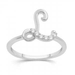Love Spell® Lab-grown Diamonds Letter I Initial Ring - 0.10 Ct. T.w. in Sterling Silver