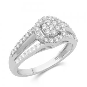 Love Spell® Lab-grown Diamonds Halo Composite Split Shank Ring - 0.50 Ct. T.w. thumbnail 2