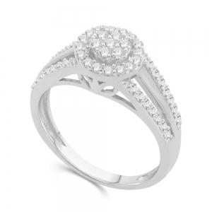 Love Spell® Lab-grown Diamonds Halo Composite Split Shank Ring - 0.50 Ct. T.w. thumbnail 3