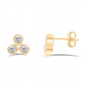 Love Spell® Lab-grown Diamonds 3-stone Studs - 0.10 Ct. T.w.
 in Vermeil