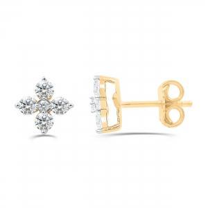 Love Spell® Lab-grown Diamonds Clover Studs - 0.50 Ct. T.w.
 in Vermeil