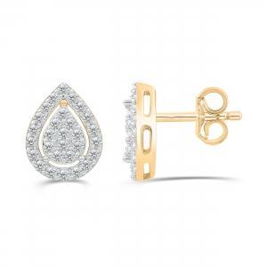 Love Spell® Lab-grown Diamonds Pear Halo Studs - 0.50 Ct. T.w. in Vermeil