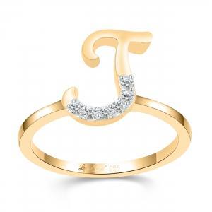Love Spell® Lab-grown Diamonds Letter J Initial Ring - 0.10 Ct. T.w.
in Vermeil
