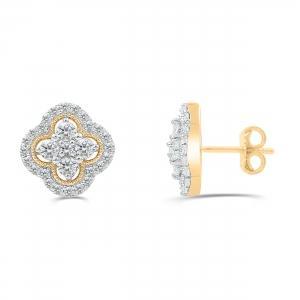 Love Spell® Lab-grown Diamonds Clover Studs - 1 Ct. T.w. in Vermeil