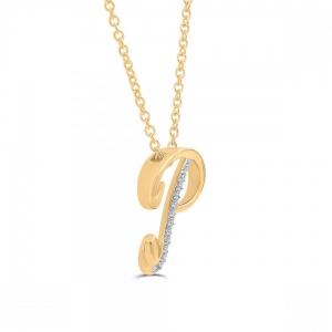 Love Spell® Lab-grown Diamonds Letter P Initial Pendant - 0.10 Ct. T.w. thumbnail 2