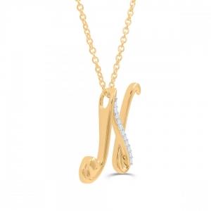 Love Spell® Lab-grown Diamonds Letter N Initial Pendant - 0.10 Ct. T.w. thumbnail 2