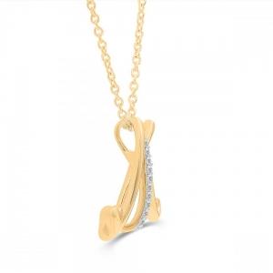 Love Spell® Lab-grown Diamonds Letter M Initial Pendant - 0.10 Ct. T.w. thumbnail 2