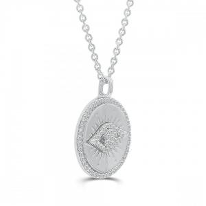 Love Spell® Lab-grown Diamonds Evil Eye Medallion Pendant - 0.65 Ct. T.w. thumbnail 2