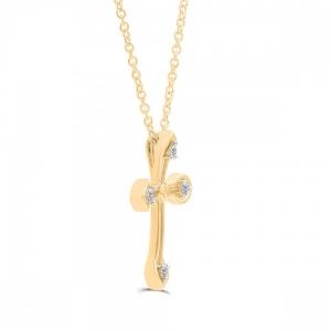 Love Spell® Lab-grown Diamonds Heart Cross Pendant - 0.10 Ct. T.w. thumbnail 2