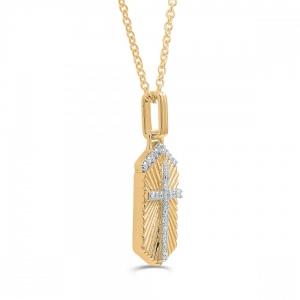 Love Spell® Lab-grown Diamonds Dog Tag Cross Pendant - 0.30 Ct. T.w. thumbnail 2