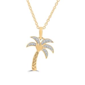 Love Spell® Lab-grown Diamonds Palm Tree Pendant - 0.10 Ct. T.w. in Vermeil