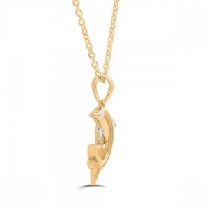 Love Spell® Lab-grown Diamonds Dolphin Heart Pendant - 0.05 Ct. T.w. thumbnail 2