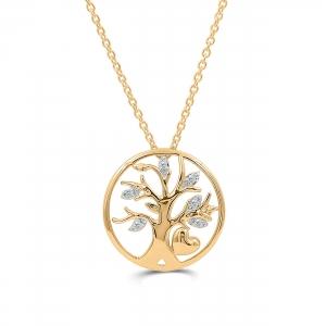 Love Spell® Lab-grown Diamonds Tree of Life Pendant - 0.10 Ct. T.w. in Vermeil