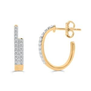 Love Spell® Lab-grown Diamonds 2-row Jacket Hoops - 0.35 Ct. T.w.
 in Vermeil