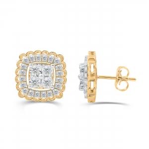 Love Spell® Lab-grown Diamonds Halo Studs - 0.65 Ct. T.w. in Vermeil