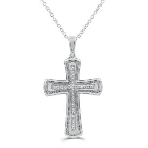 Link N Lock® Lab-grown Diamonds Cross Pendant-0.50 Ct. T.w. in Sterling Silver