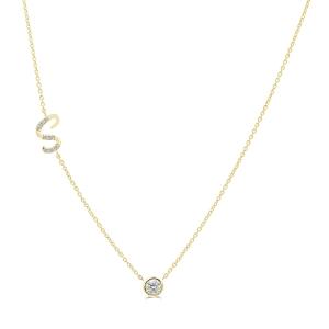 Bella by Ovani® Lab-grown Diamonds Letter B Initial Necklace - 0.30 Ct. T.w. In 10k Yellow Gold