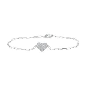 Love Spell Lab-grown Diamonds Heart Paperclip Bracelet 0.30 Ct. T.w. in Sterling Silver