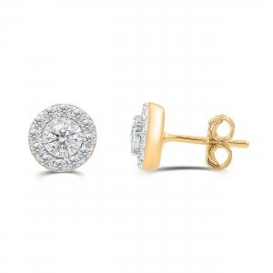 Love Spell® Lab-grown Diamonds Halo Studs - 0.60 Ct. T.w. in Vermeil