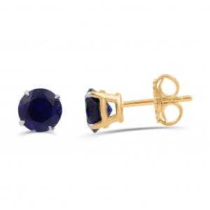 Love Spell® Lab-grown Diamonds Blue Sapphire Studs
 in Vermeil