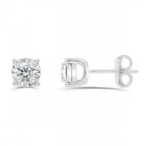 Love Spell Lab-grown Diamonds Solitiare Studs 0.50 Ct. T.w. in Sterling Silver