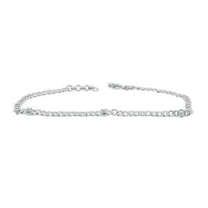 Love Spell Lab-grown Diamonds Figaro Clover Bracelet 0.15 Ct. T.w. in Sterling Silver