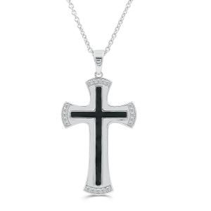 Link N Lock® Lab-grown Diamonds Cross Pendant-0.30 Ct. T.w. in Sterling Silver