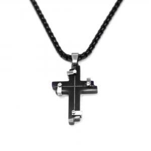 Link N Lock® Screwed-in Cross Pendant with 24 inch Round Box Chain
