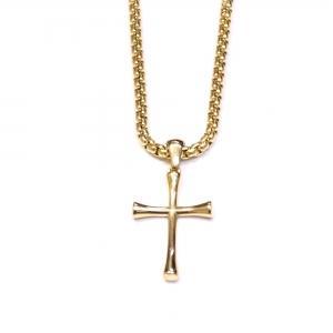 Link N Lock® Black Acrylic Octagon And Cross Pendant With 24 Inch Round Box Chain thumbnail 3