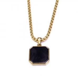 Link N Lock® Black Acrylic Octagon And Cross Pendant With 24 Inch Round Box Chain thumbnail 4