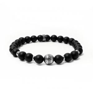 Link N Lock® Matt Black Onyx Beads Bracelet - 7.5 inches