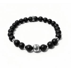 Link N Lock® Matt Black Onyx Beads Bracelet - 7.5 Inches thumbnail 2