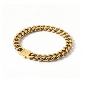 Link N Lock® Yellow Ion Plated Stainless Steel Cuban Bracelet - 9 inches, 10.2mm