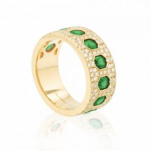 Aanika V. Emeralds And Diamonds Band - 1 Ct. T.w. thumbnail 2