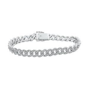 Link N Lock® Lab-grown Diamonds Cuban Bracelet-3.30 Ct. T.w. in Sterling Silver