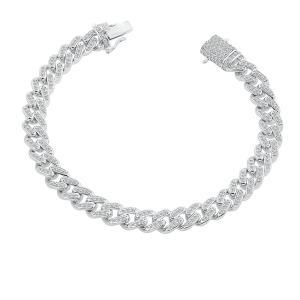 Link N Lock® Lab-grown Diamonds Cuban Bracelet-4.20 Ct. T.w. in Sterling Silver