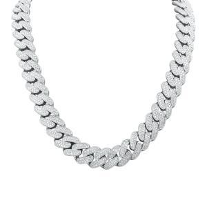 Link N Lock® Lab-grown Diamonds Cuban Link Necklace-27.20 Ct. T.w. in Sterling Silver