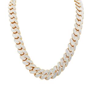 Link N Lock® Lab-grown Diamonds Cuban Link Necklace-27.20 Ct. T.w. in Vermeil