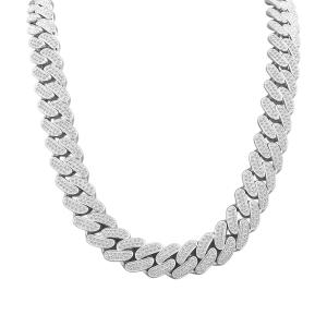 Link N Lock® Lab-grown Diamonds Cuban Link Necklace-17.85 Ct. T.w. in Sterling Silver