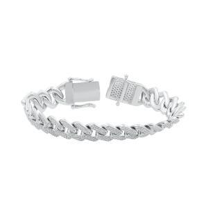Link N Lock® Lab-grown Diamonds Cuban Bracelet-7.25 Ct. T.w. in Sterling Silver