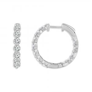 Bella by Ovani® Labgrown Diamond Double Vision Hoops Earrings 2.10 Ct. T.w. in 14K White Gold