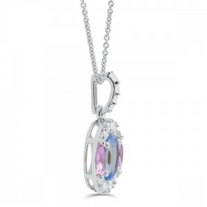 Love Spell® Lab-grown Diamonds And Topaz Halo Pendant - 0.20 Ct. T.w. thumbnail 2