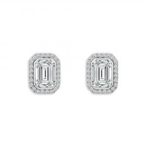 Bella By Ovani® Lab-grown Diamond Emerald Halo Earrings 1.75 Ct. T.w. thumbnail 2