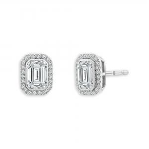 Bella By Ovani® Lab-grown Diamond Emerald Halo Earrings 1.75 Ct. T.w. thumbnail 3
