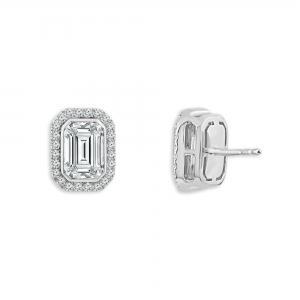 Bella By Ovani® Lab-grown Diamond Emerald Halo Earrings 1.75 Ct. T.w. thumbnail 4