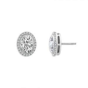 Bella By Ovani® Lab-grown Diamond Oval Halo Earrings 1.75 Ct. T.w. thumbnail 3