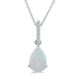 Love Spell® Lab-grown Diamonds and Opal Pendant - 0.05 Ct. T.w. In Sterling Silver