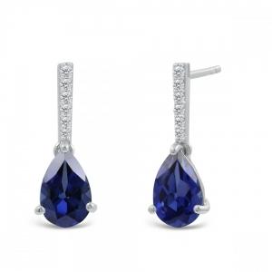 Love Spell® Lab-grown Diamonds And Sapphire Earrings - 0.10 Ct. T.w. thumbnail 2
