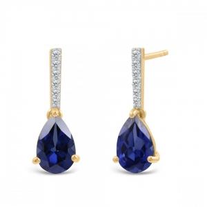 Love Spell® Lab-grown Diamonds Sapphire Earrings - 0.10 Ct. T.w. thumbnail 2