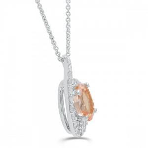 Love Spell® Lab-grown Diamonds And Morganite Pendant - 0.25 Ct. T.w. thumbnail 2
